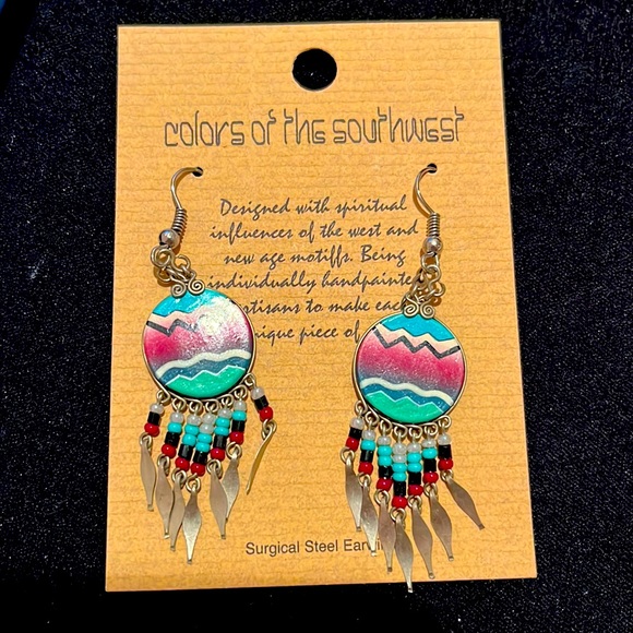 Colors of the Southwest earrings from surgical Steel ear wires handcrafted - Picture 1 of 2